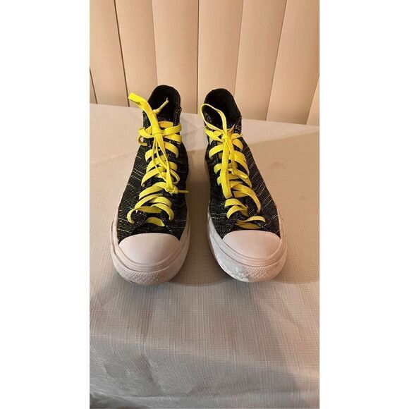 CONVERSE CHUCK TAYLER II ALL STAR SHOES NEON GREEN BLACK 151086 MENS 6.5 WOMENS - Picture 1 of 10